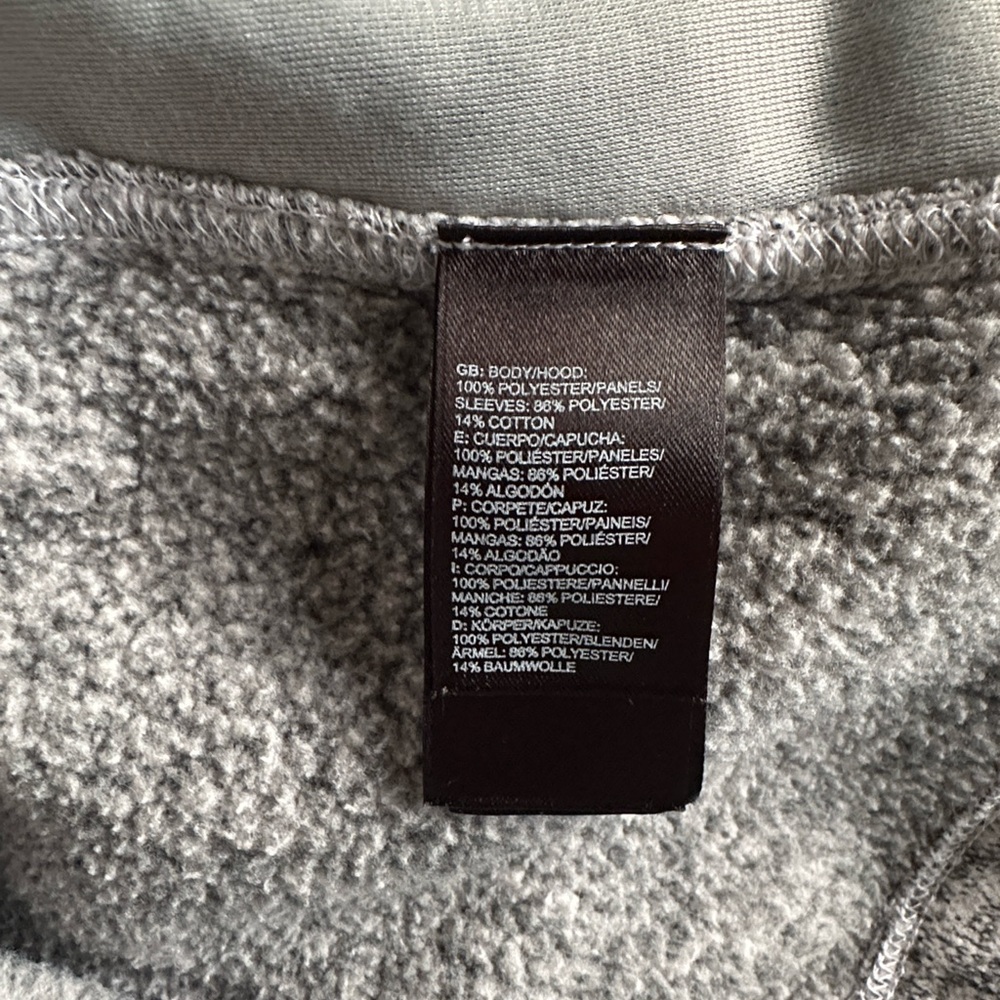 The North Face Indi Fleece Hooded Jacket Light Gray Small - Picture 9 of 10